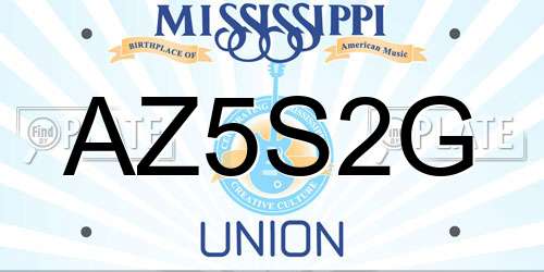 AZ5S2G Mississippi License Plate