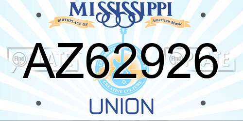 AZ62926 Mississippi License Plate
