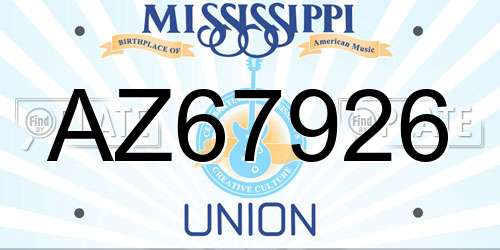 AZ67926 Mississippi License Plate