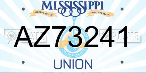 AZ73241 Mississippi License Plate