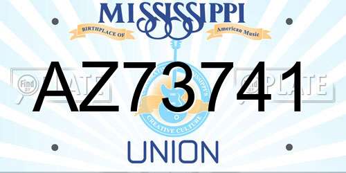 AZ73741 Mississippi License Plate