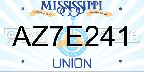 AZ7E241 Mississippi License Plate