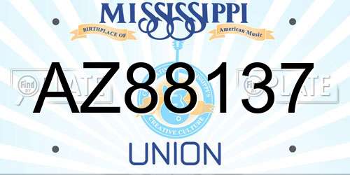 AZ88137 Mississippi License Plate
