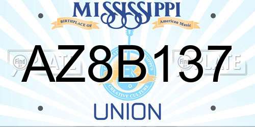AZ8B137 Mississippi License Plate