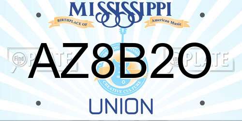 AZ8B2O Mississippi License Plate