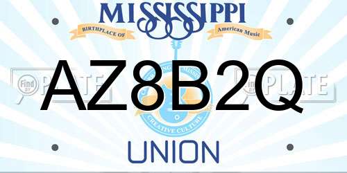 AZ8B2Q Mississippi License Plate
