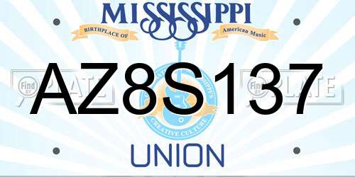 AZ8S137 Mississippi License Plate