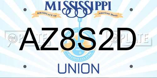 AZ8S2D Mississippi License Plate