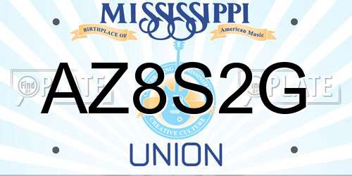 AZ8S2G Mississippi License Plate