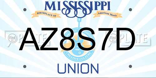 AZ8S7D Mississippi License Plate