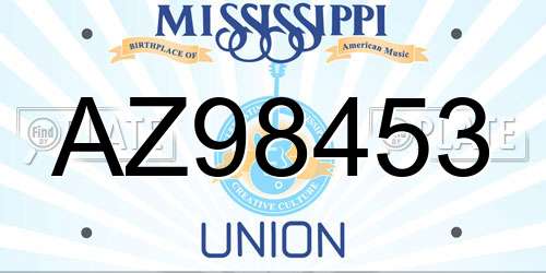 AZ98453 Mississippi License Plate