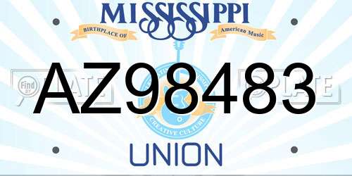 AZ98483 Mississippi License Plate