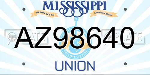 AZ98640 Mississippi License Plate