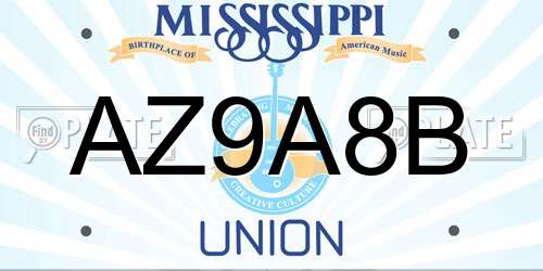 AZ9A8B Mississippi License Plate