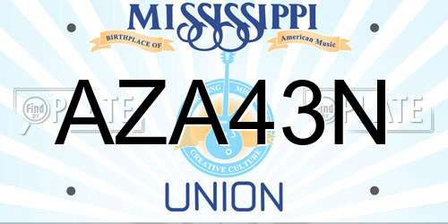 AZA43N Mississippi License Plate