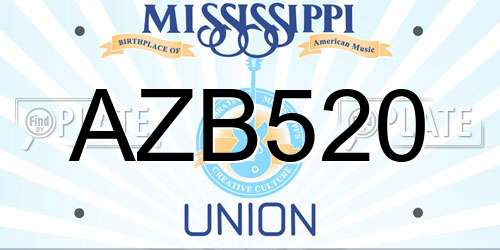 AZB520 Mississippi License Plate