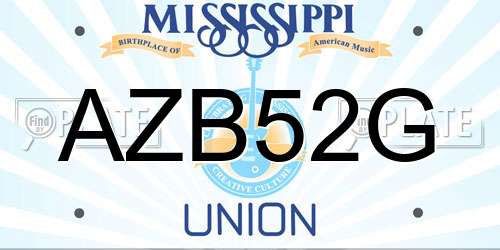AZB52G Mississippi License Plate