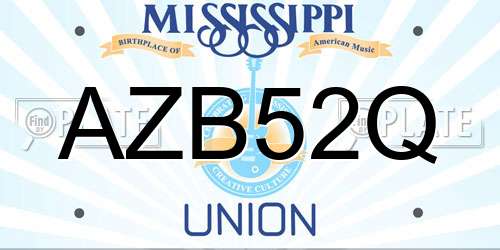 AZB52Q Mississippi License Plate