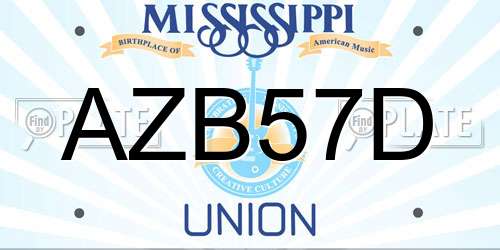 AZB57D Mississippi License Plate