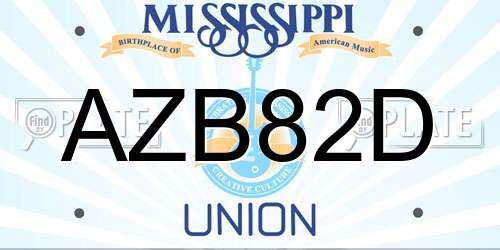 AZB82D Mississippi License Plate