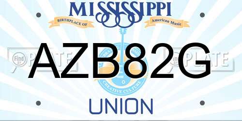 AZB82G Mississippi License Plate