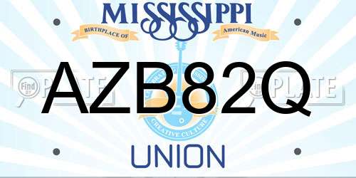 AZB82Q Mississippi License Plate