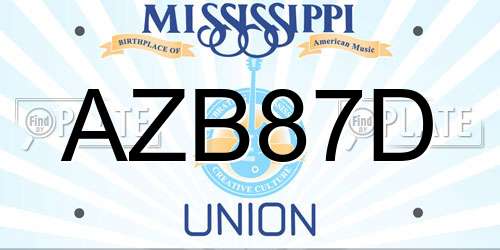 AZB87D Mississippi License Plate