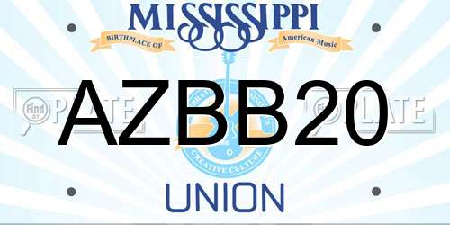 AZBB20 Mississippi License Plate