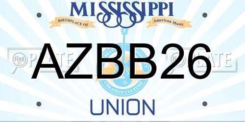 AZBB26 Mississippi License Plate