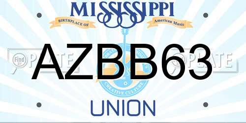 AZBB63 Mississippi License Plate