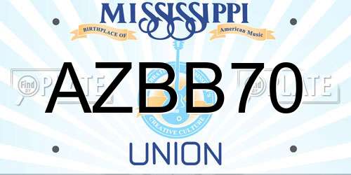 AZBB70 Mississippi License Plate