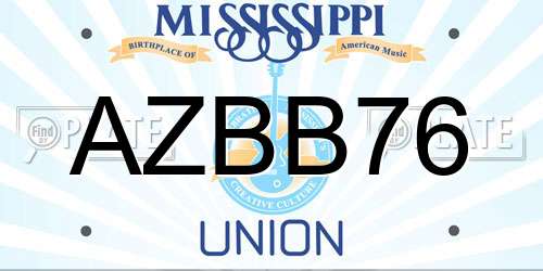 AZBB76 Mississippi License Plate