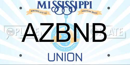 AZBNB Mississippi License Plate