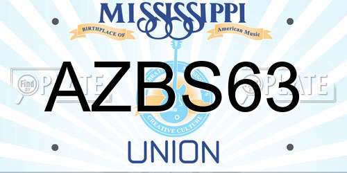 AZBS63 Mississippi License Plate