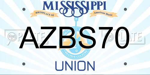 AZBS70 Mississippi License Plate