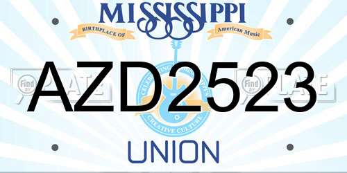 AZD2523 Mississippi License Plate