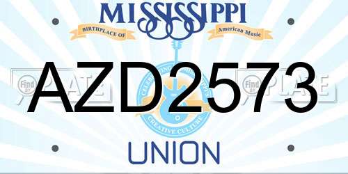 AZD2573 Mississippi License Plate