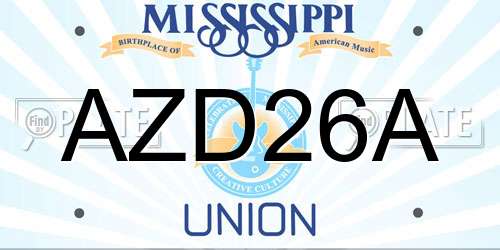 AZD26A Mississippi License Plate