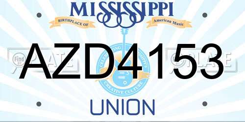 AZD4153 Mississippi License Plate