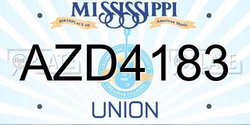 AZD4183 Mississippi License Plate