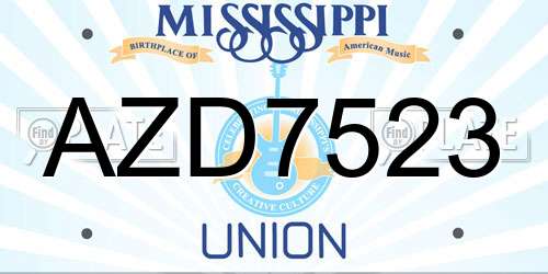 AZD7523 Mississippi License Plate