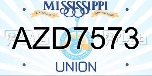 AZD7573 Mississippi License Plate