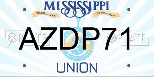 AZDP71 Mississippi License Plate