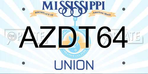 AZDT64 Mississippi License Plate