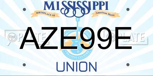 AZE99E Mississippi License Plate
