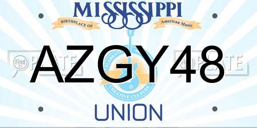 AZGY48 Mississippi License Plate