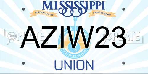 AZIW23 Mississippi License Plate