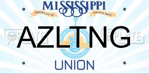 AZLTNG Mississippi License Plate