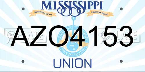 AZO4153 Mississippi License Plate