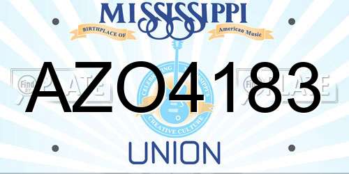 AZO4183 Mississippi License Plate
